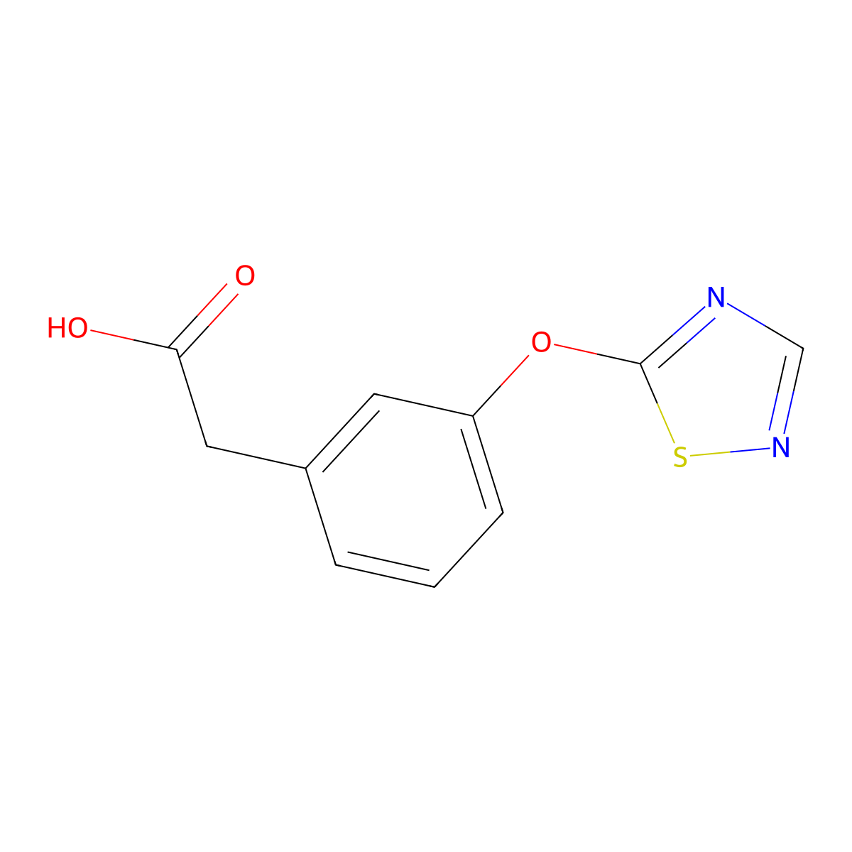 2-[3-(1,2,4-Thiadiazol-5-yloxy)phenyl]acetic acid molecular structure, CAS 1478992-30-1