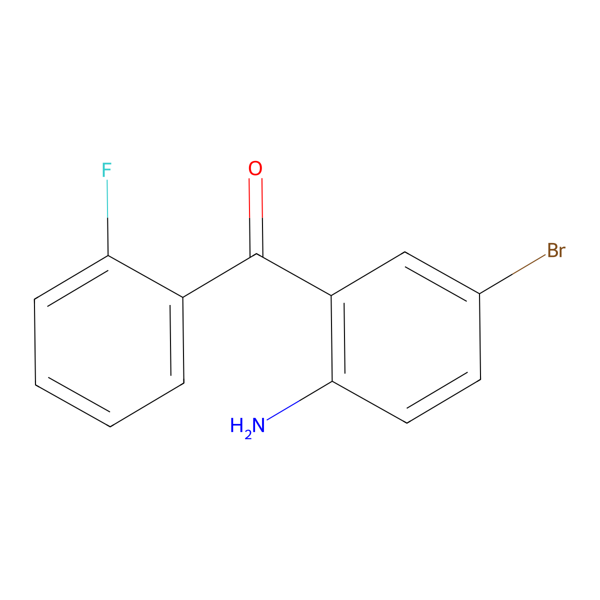 (2-Amino-5-bromophenyl)(2-fluorophenyl)methanone molecular structure, CAS 1479-58-9