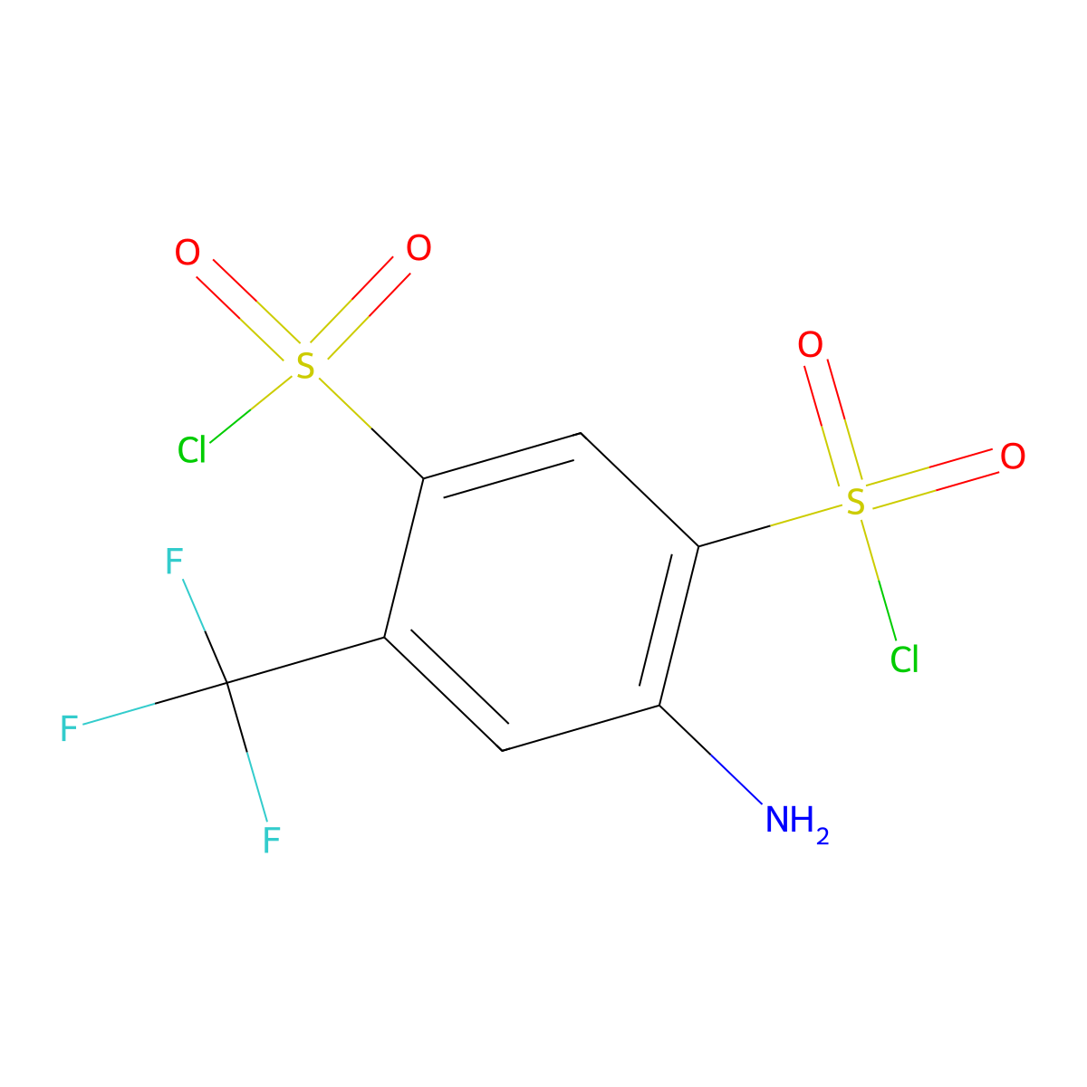 4-Amino-6-(trifluoromethyl)benzene-1,3-disulfonic acid dichloride molecular structure, CAS 1479-95-4