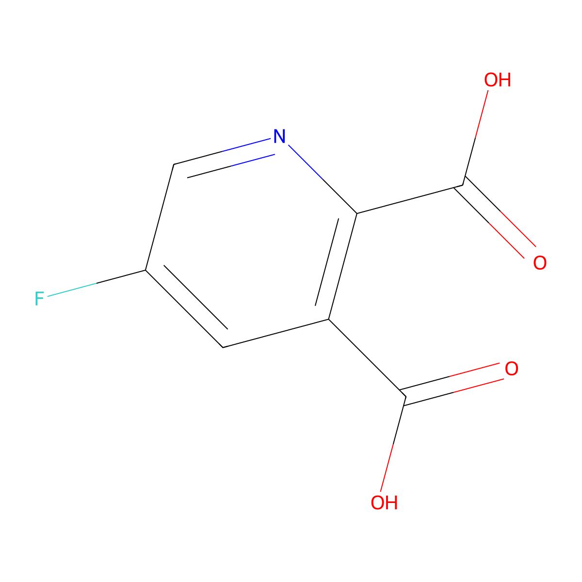 5-fluoropyridine-2,3-dicarboxylic Acid molecular structure, CAS 1479-96-5