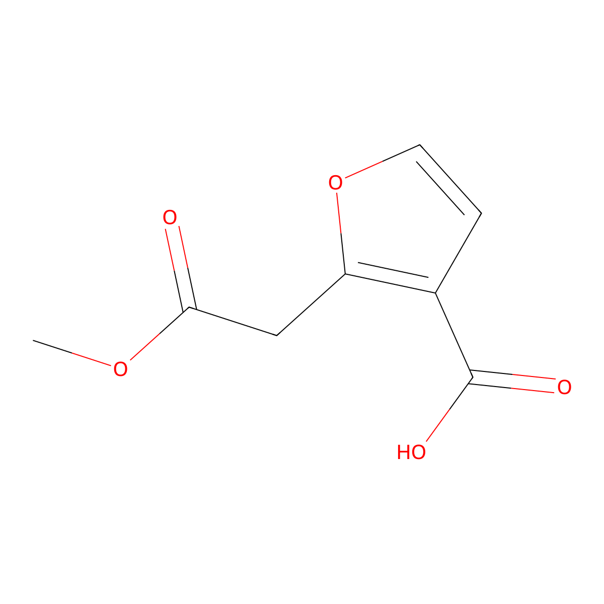 2-(2-Methoxy-2-oxoethyl)furan-3-carboxylic acid molecular structure, CAS 1479004-17-5