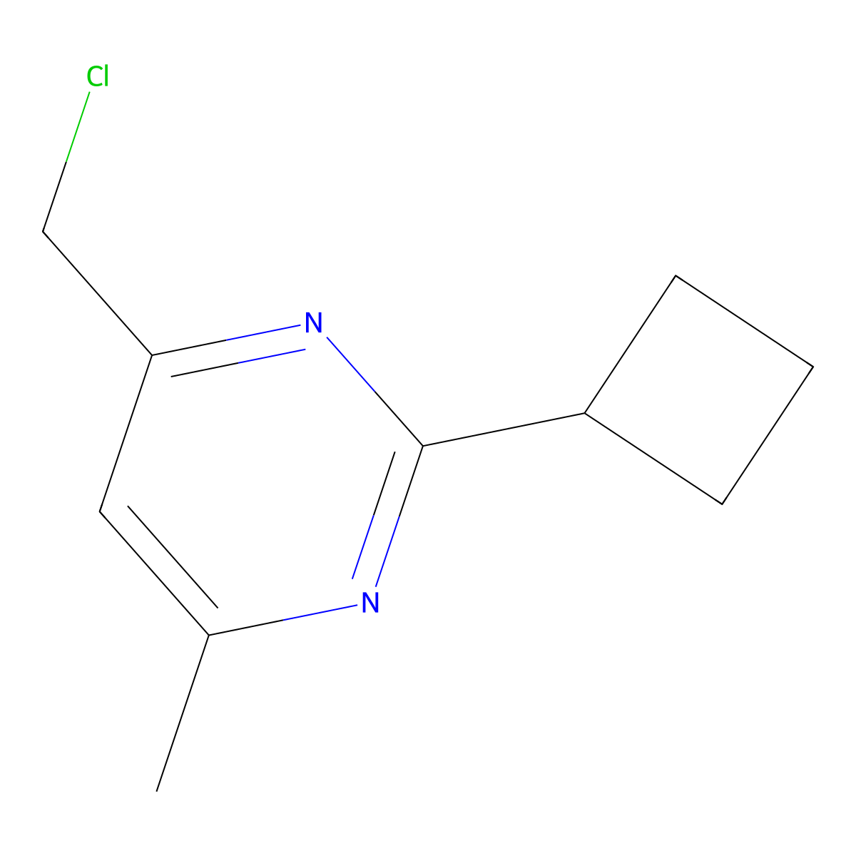 4-(Chloromethyl)-2-cyclobutyl-6-methylpyrimidine molecular structure, CAS 1479008-09-7