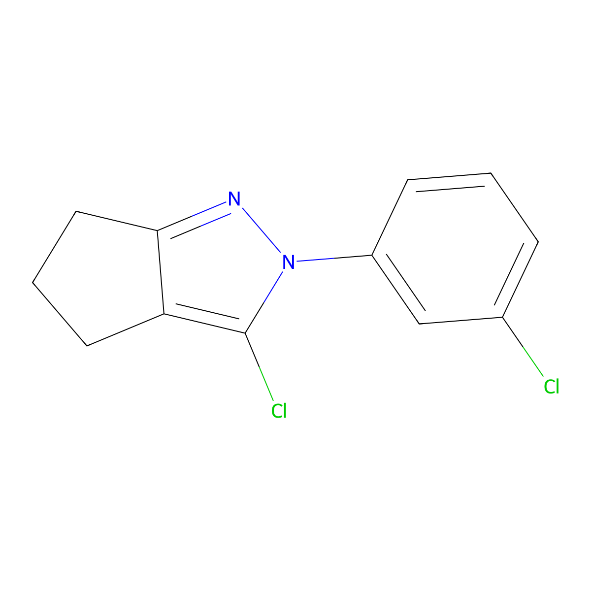 3-chloro-2-(3-chlorophenyl)-2H,4H,5H,6H-cyclopenta[c]pyrazole molecular structure, CAS 1479021-57-2
