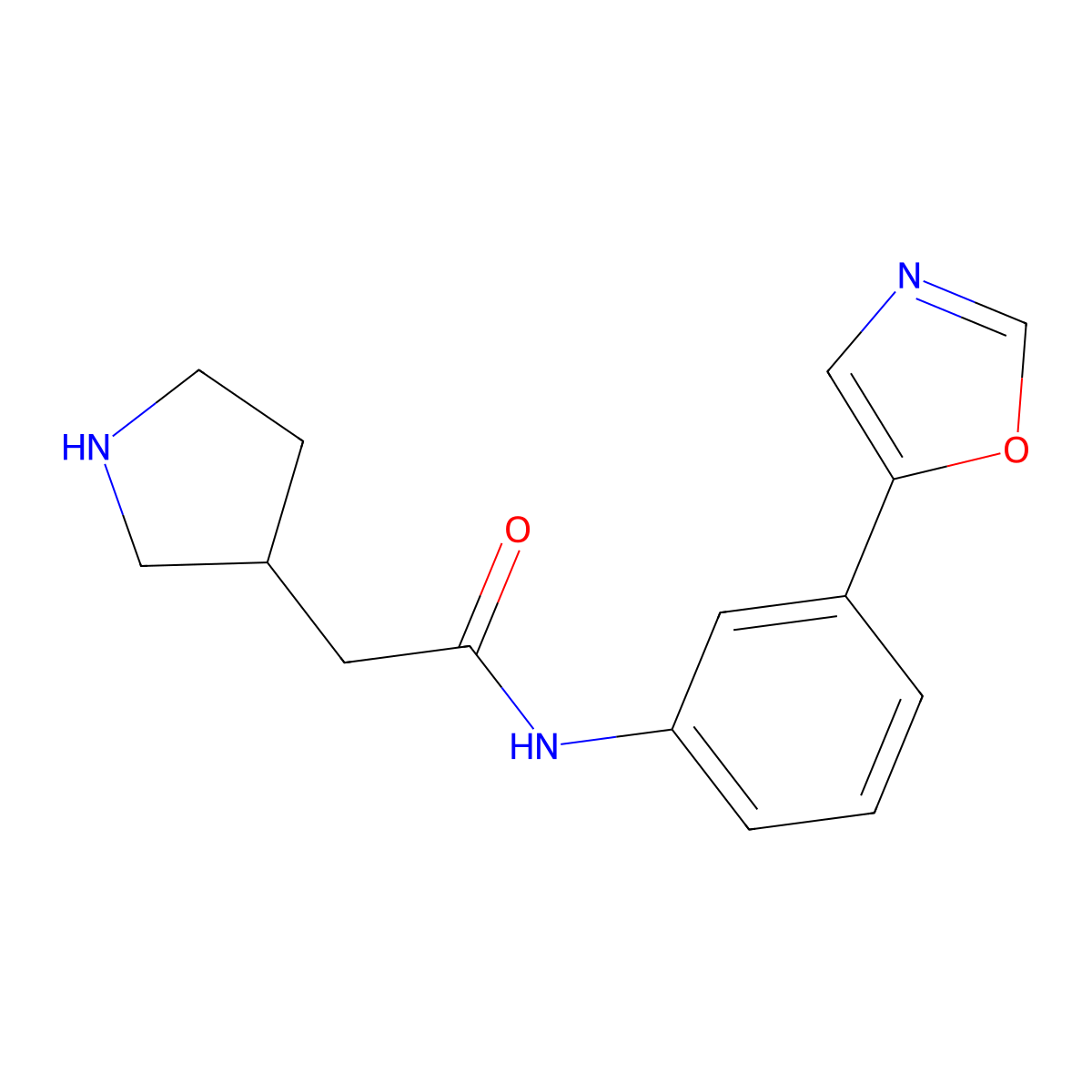 N-(3-(Oxazol-5-yl)phenyl)-2-(pyrrolidin-3-yl)acetamide molecular structure, CAS 1479048-73-1