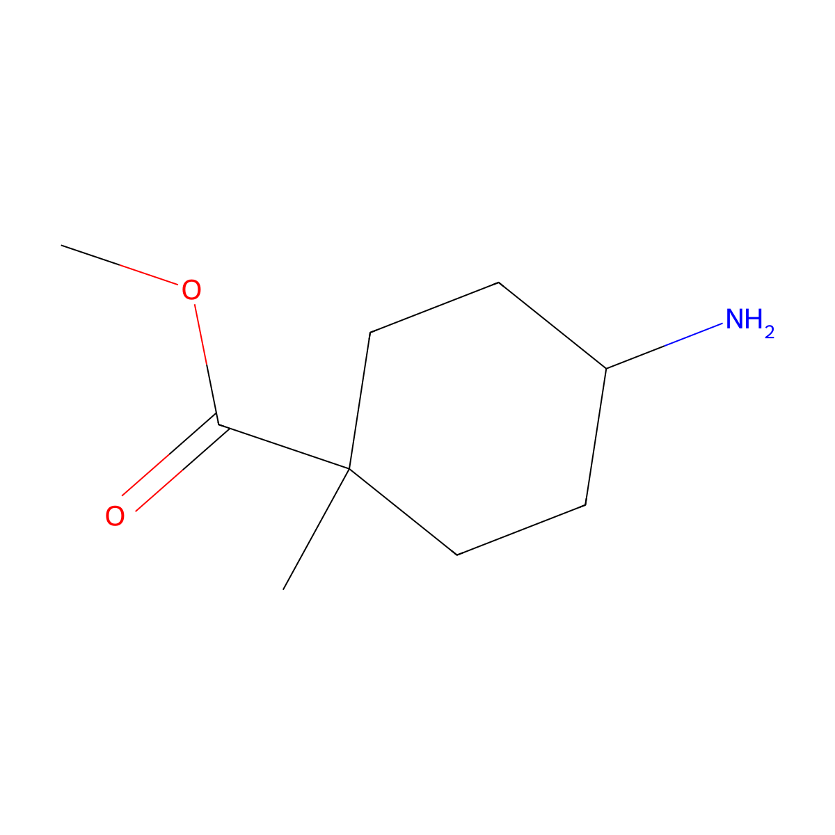 Methyl 4-amino-1-methylcyclohexane-1-carboxylate molecular structure, CAS 147905-81-5