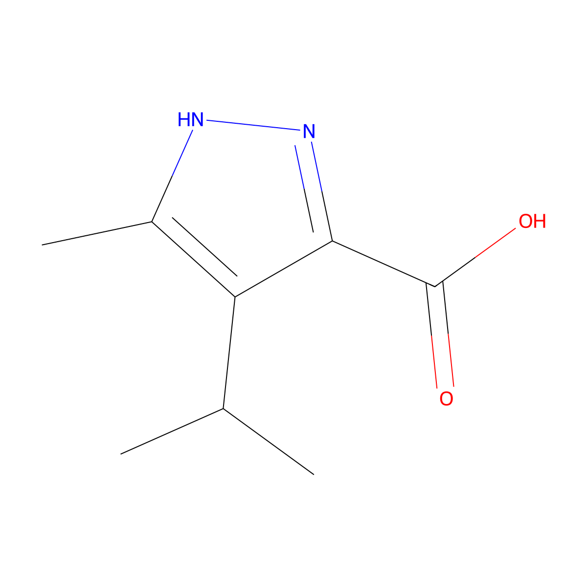 4-Isopropyl-3-methyl-1H-pyrazole-5-carboxylic acid molecular structure, CAS 1479065-16-1