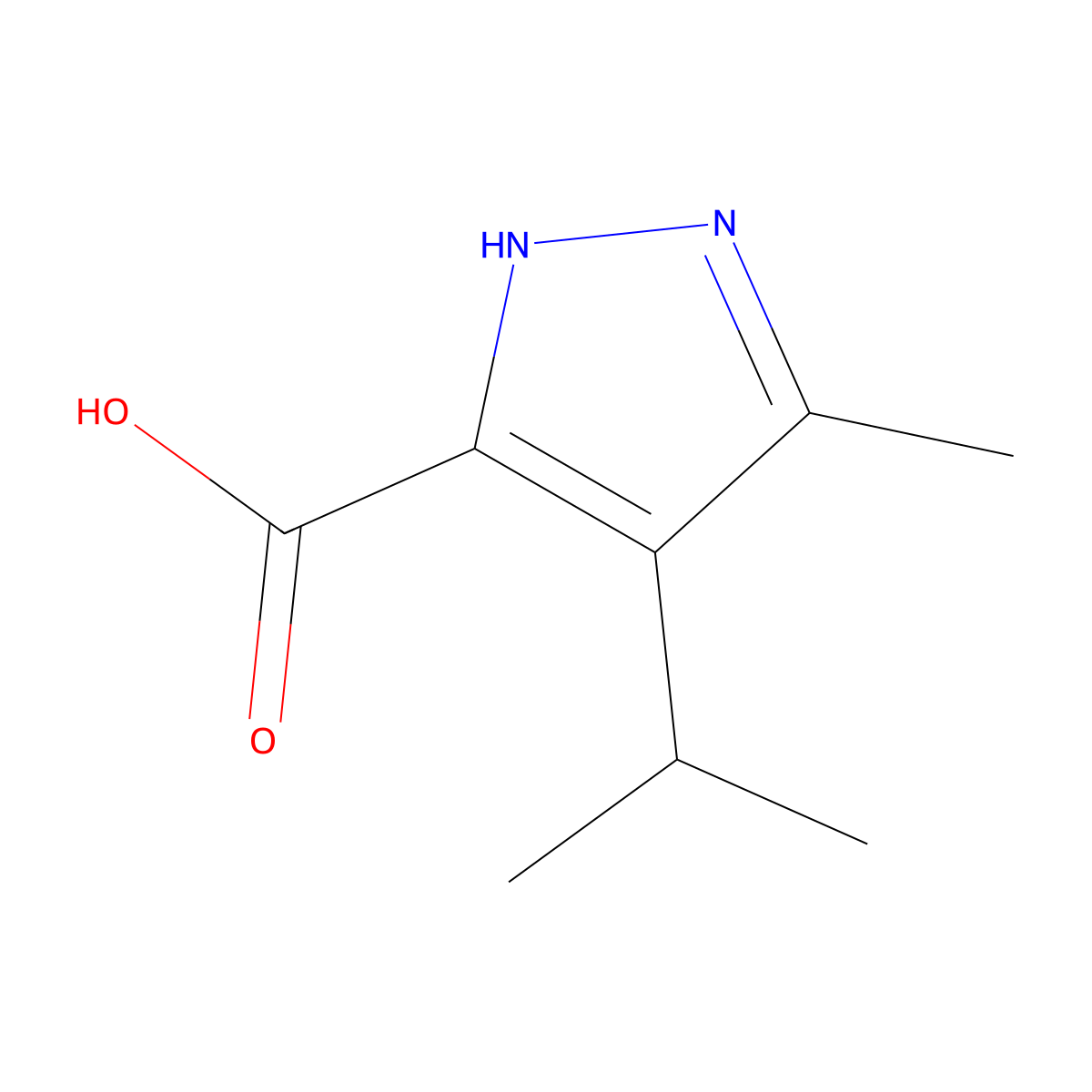 4-Isopropyl-3-methyl-1H-pyrazole-5-carboxylic acid molecular structure, CAS 1479065-16-1