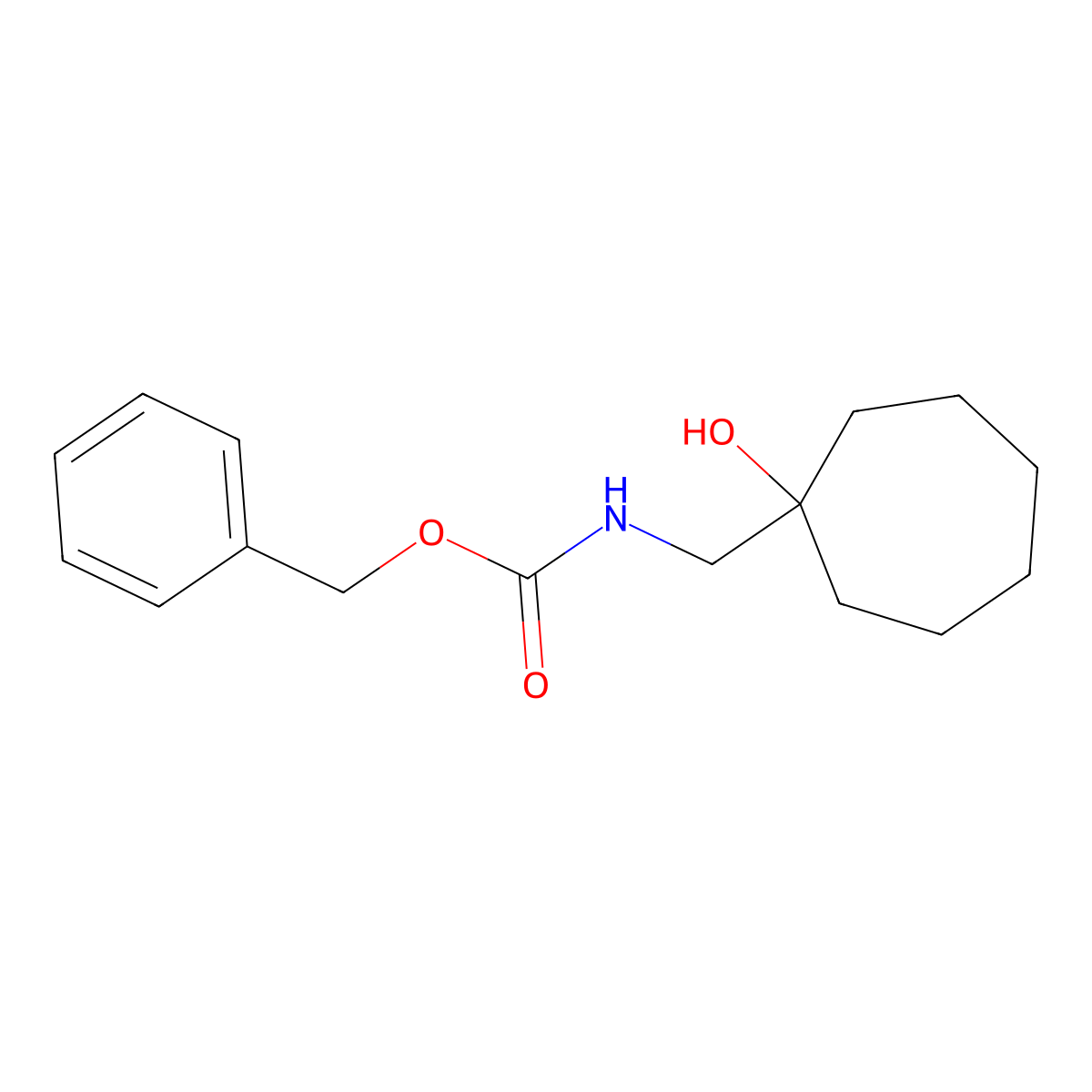 Benzyl ((1-hydroxycycloheptyl)methyl)carbamate molecular structure, CAS 1479070-43-3