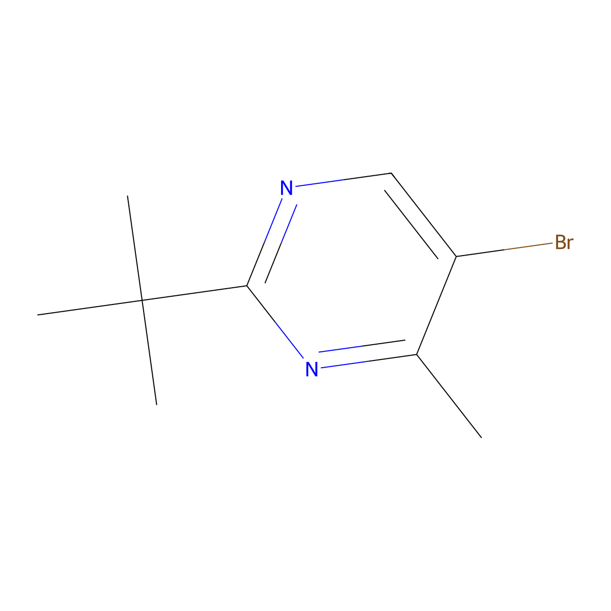 5-Bromo-2-(tert-butyl)-4-methylpyrimidine molecular structure, CAS 1479074-45-7