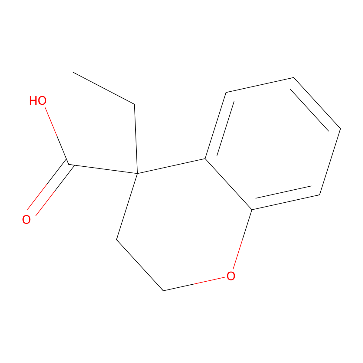 4-ethyl-3,4-dihydro-2H-1-benzopyran-4-carboxylic acid molecular structure, CAS 1479076-50-0