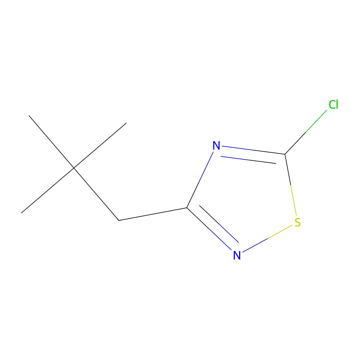 5-Chloro-3-(2,2-dimethylpropyl)-1,2,4-thiadiazole molecular structure, CAS 1479078-15-3