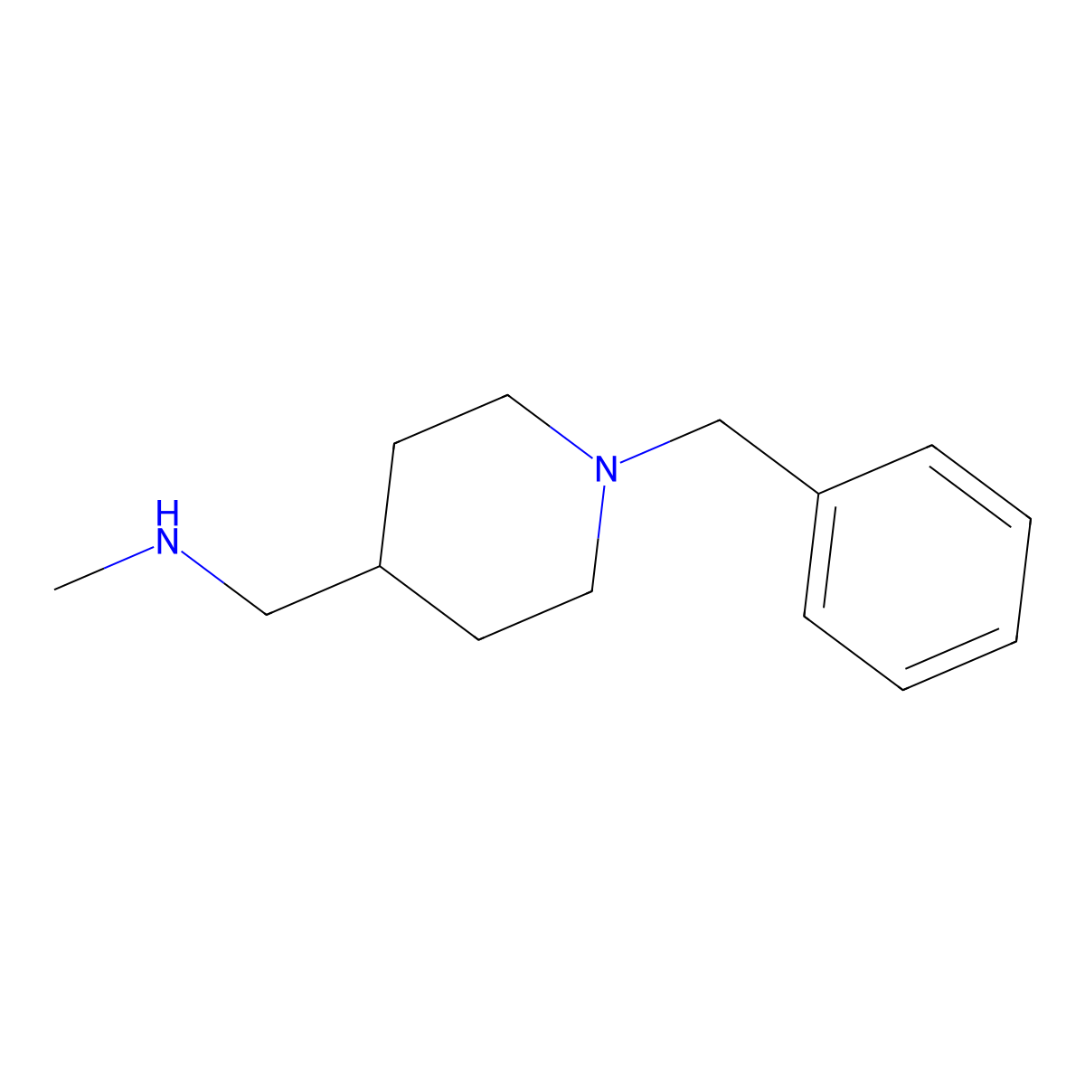 1-(1-Benzylpiperidin-4-yl)-N-methylmethanamine molecular structure, CAS 147908-88-1