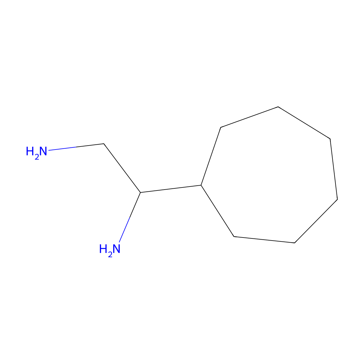 1-Cycloheptylethane-1,2-diamine molecular structure, CAS 1479094-30-8