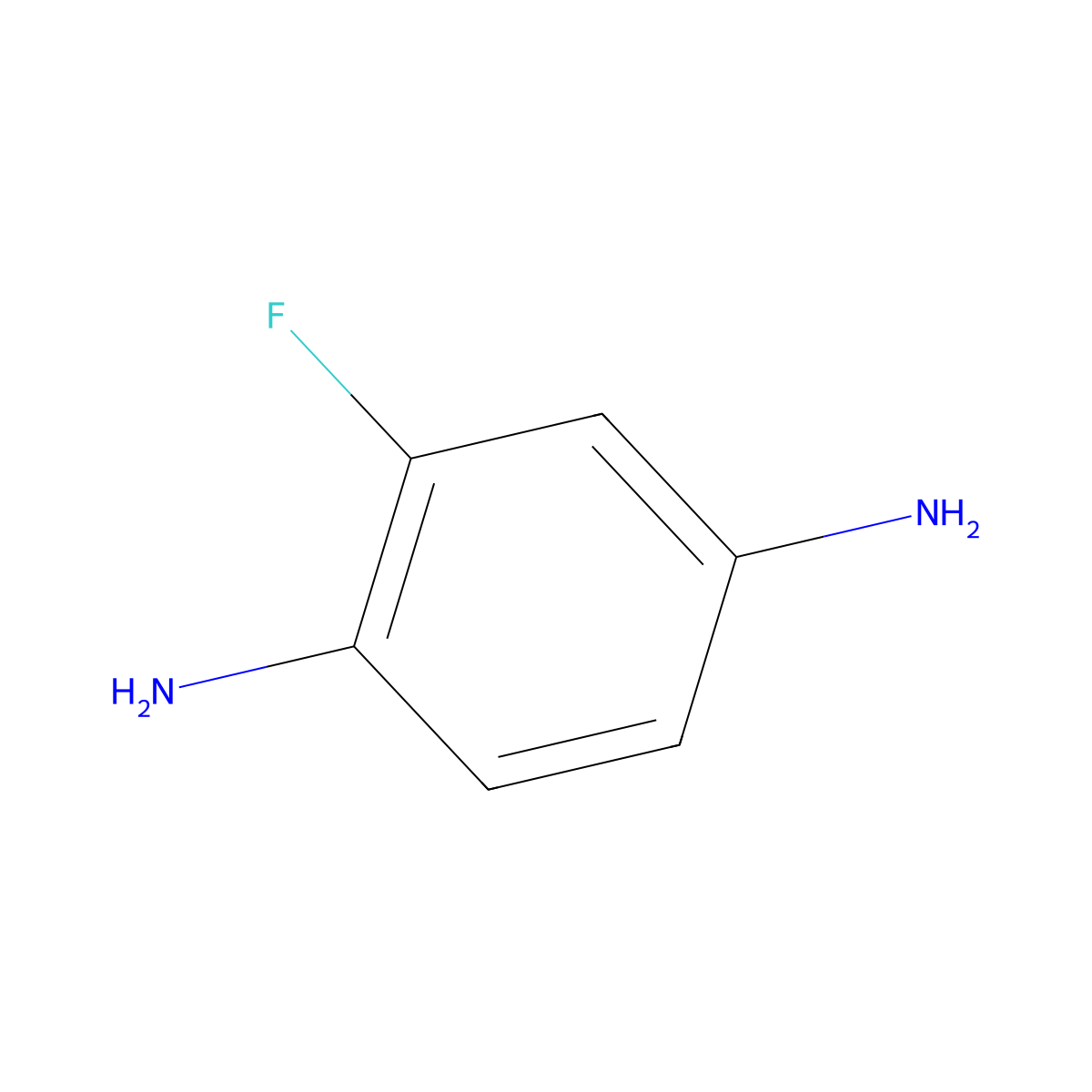 2-Fluorobenzene-1,4-diamine molecular structure, CAS 14791-78-7