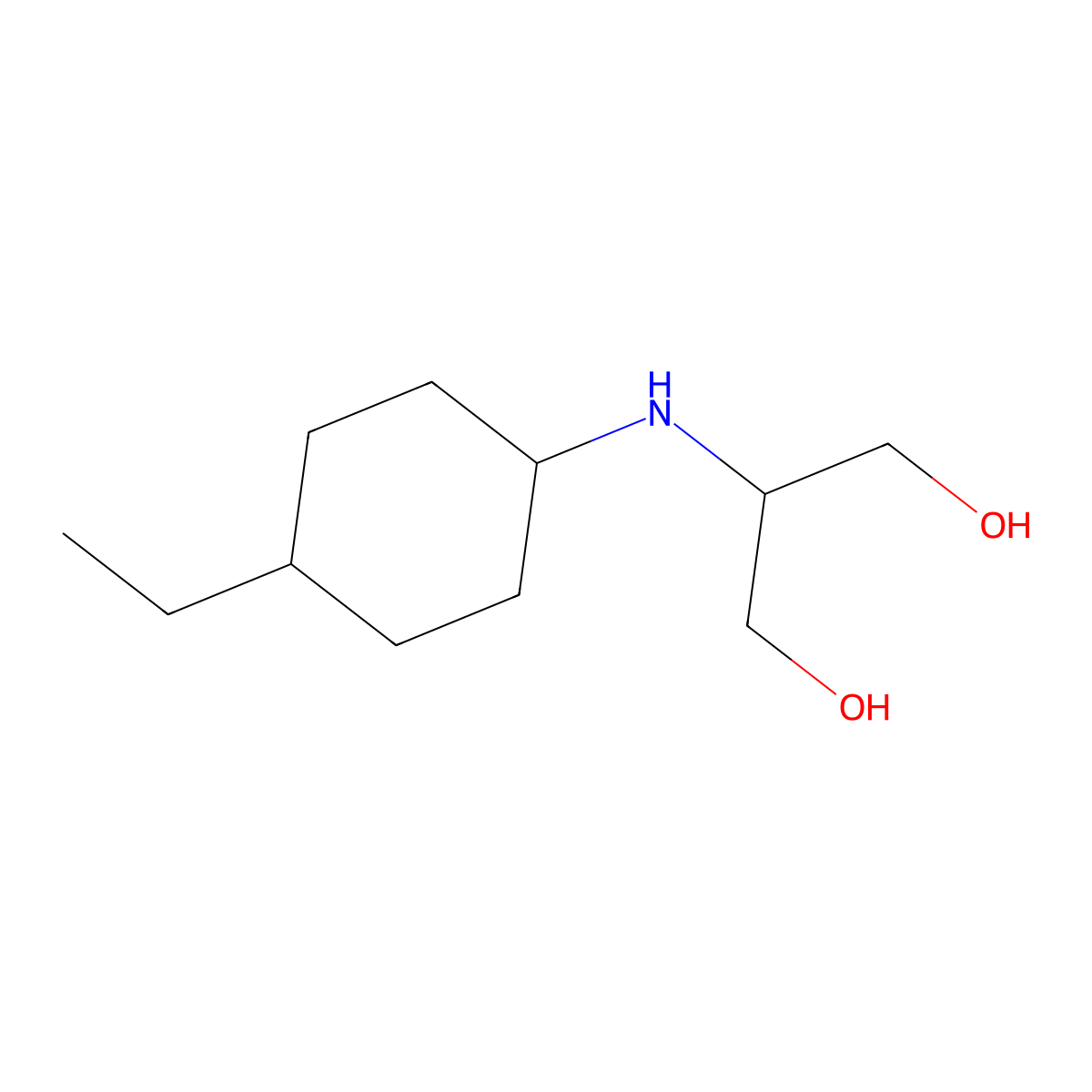 2-[(4-Ethylcyclohexyl)amino]propane-1,3-diol molecular structure, CAS 1479109-54-0