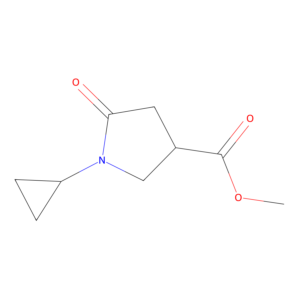 Methyl 1-cyclopropyl-5-oxopyrrolidine-3-carboxylate molecular structure, CAS 1479122-02-5