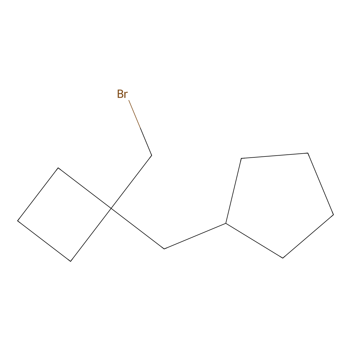 ([1-(Bromomethyl)cyclobutyl]methyl)cyclopentane molecular structure, CAS 1479126-99-2
