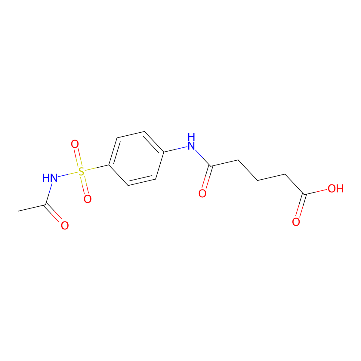 5-[4-(Acetylsulfamoyl)anilino]-5-oxopentanoic acid molecular structure, CAS 147916-33-4