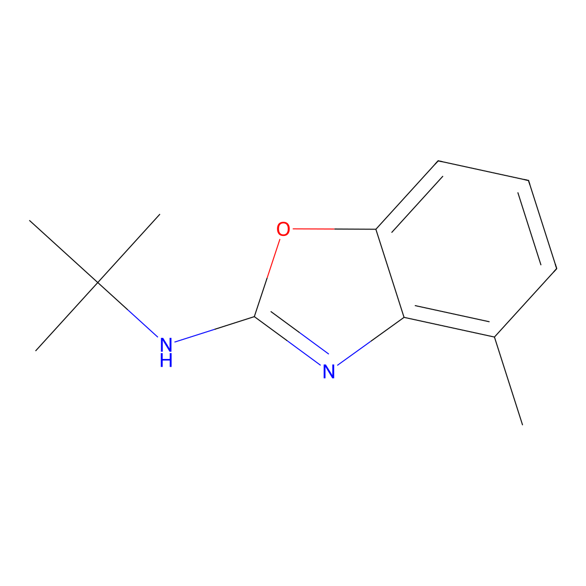 N-tert-Butyl-4-methylbenzo[d]oxazol-2-amine molecular structure, CAS 1479164-98-1