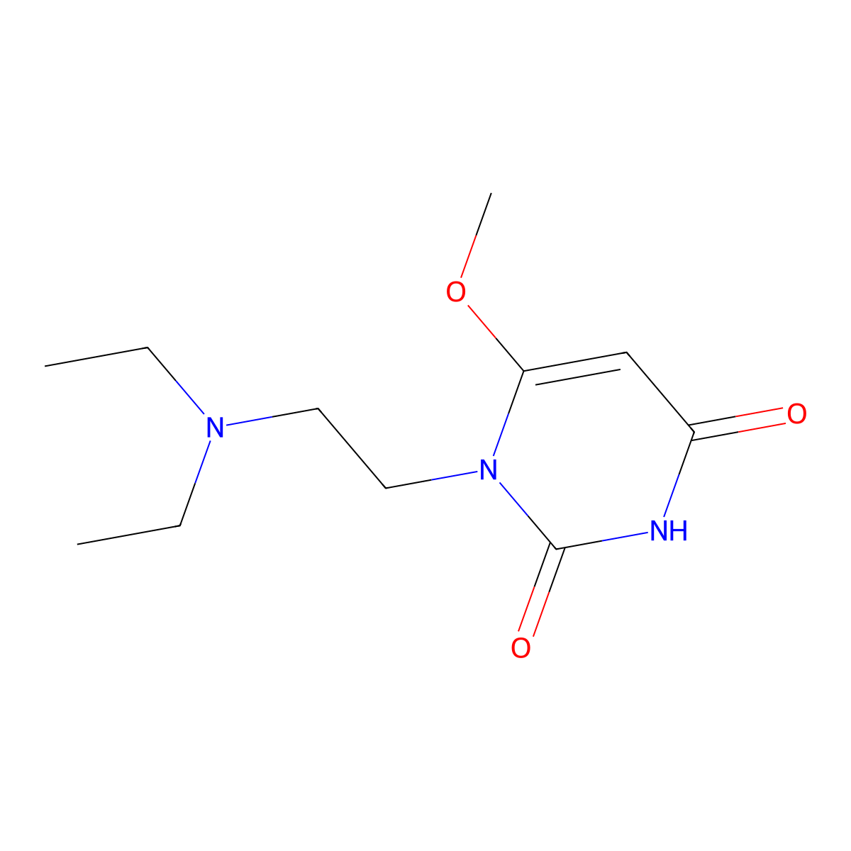 1-[2-(diethylamino)ethyl]-6-methoxy-2,4(1H,3H)-pyrimidinedione molecular structure, CAS 147917-39-3