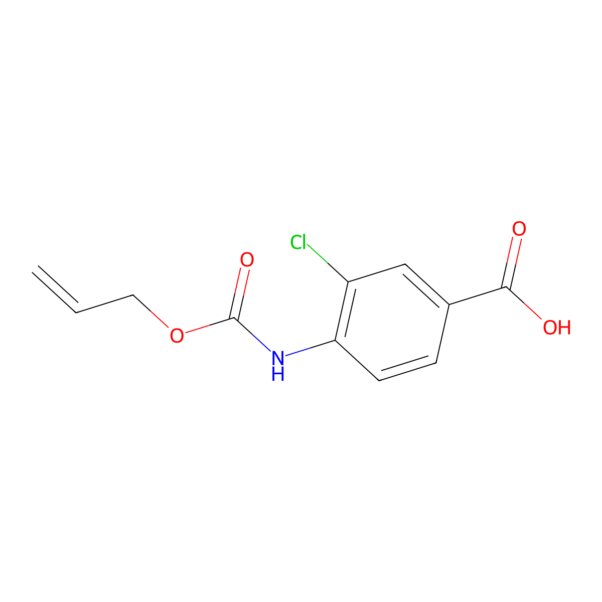 3-Chloro-4-{[(prop-2-en-1-yloxy)carbonyl]amino}benzoic acid molecular structure, CAS 1479170-63-2