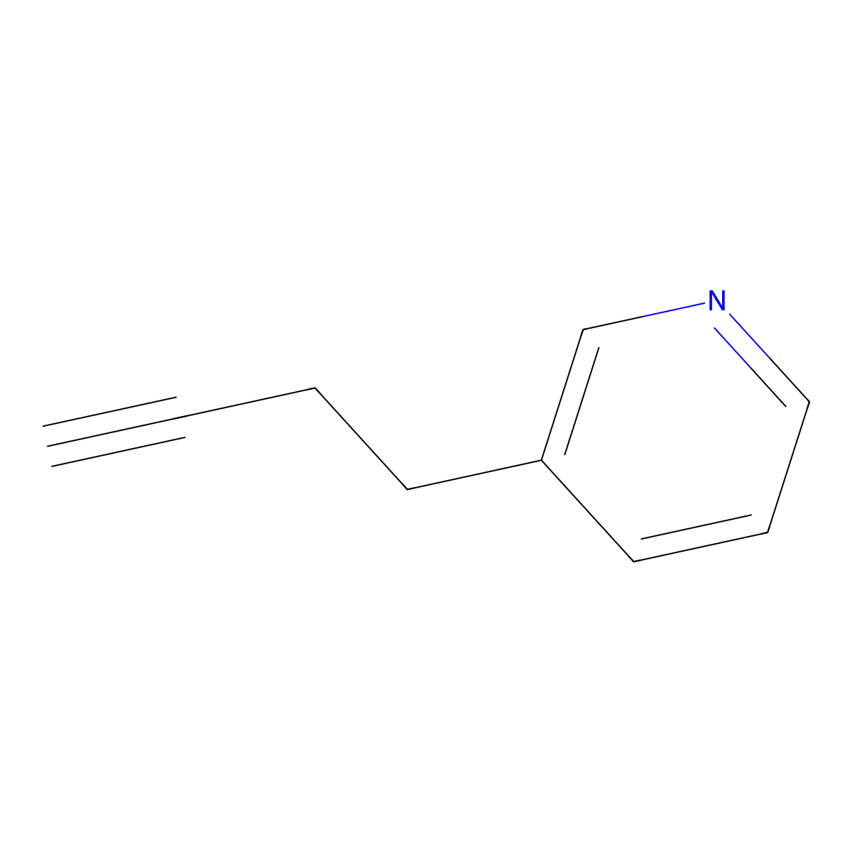 3-But-3-yn-1-ylpyridine molecular structure, CAS 147918-36-3