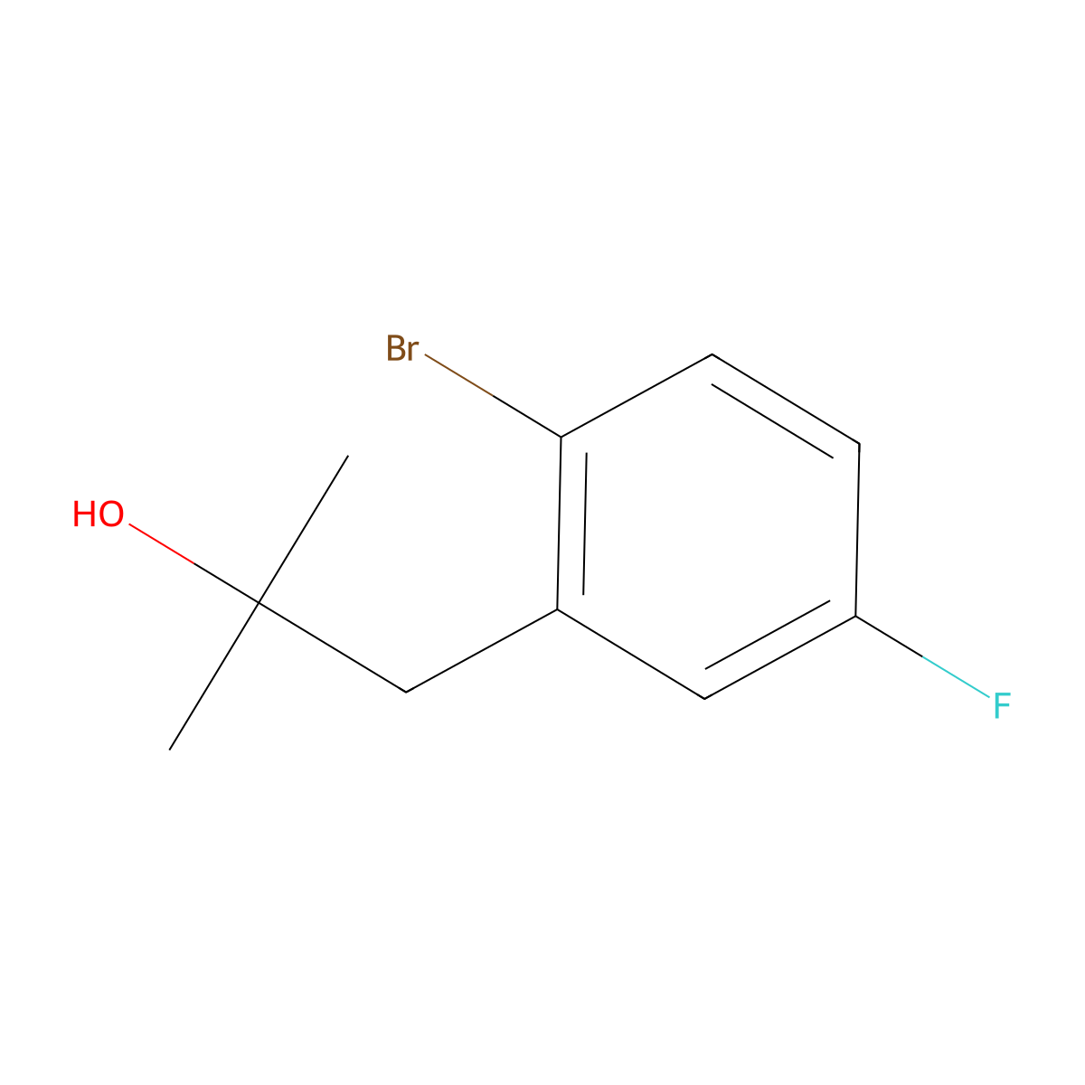 1-(2-Bromo-5-fluorophenyl)-2-methylpropan-2-ol molecular structure, CAS 1479187-11-5