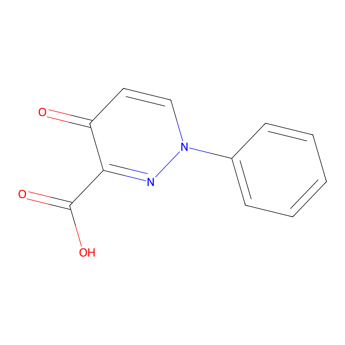 4-Oxo-1-phenyl-1,4-dihydro-3-pyridazinecarboxylic acid molecular structure, CAS 147920-37-4