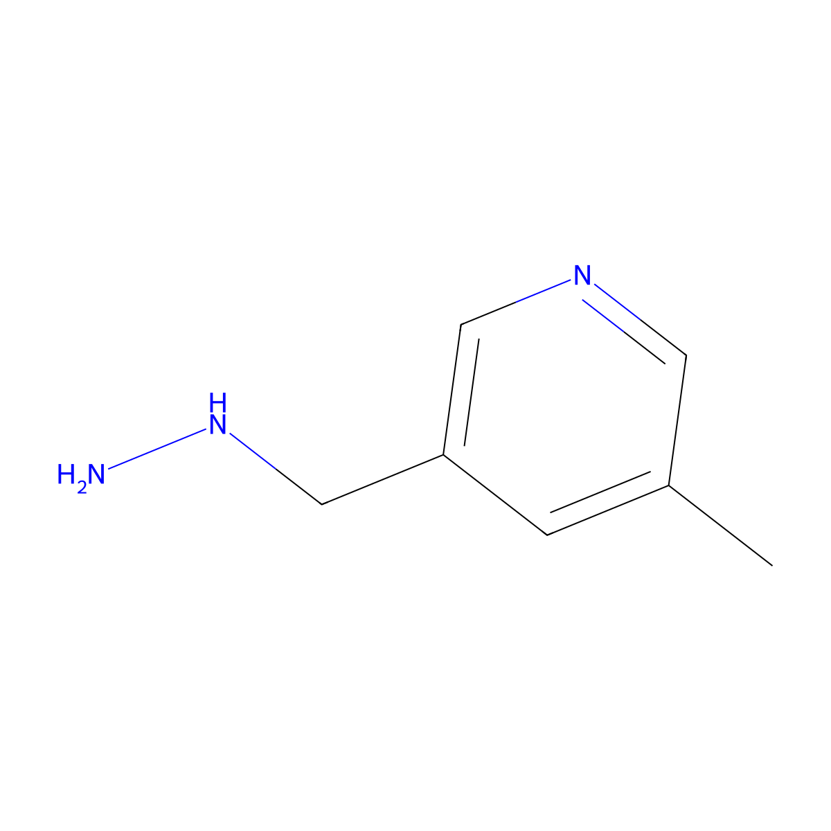 3-(Hydrazinylmethyl)-5-methylpyridine molecular structure, CAS 1479202-90-8
