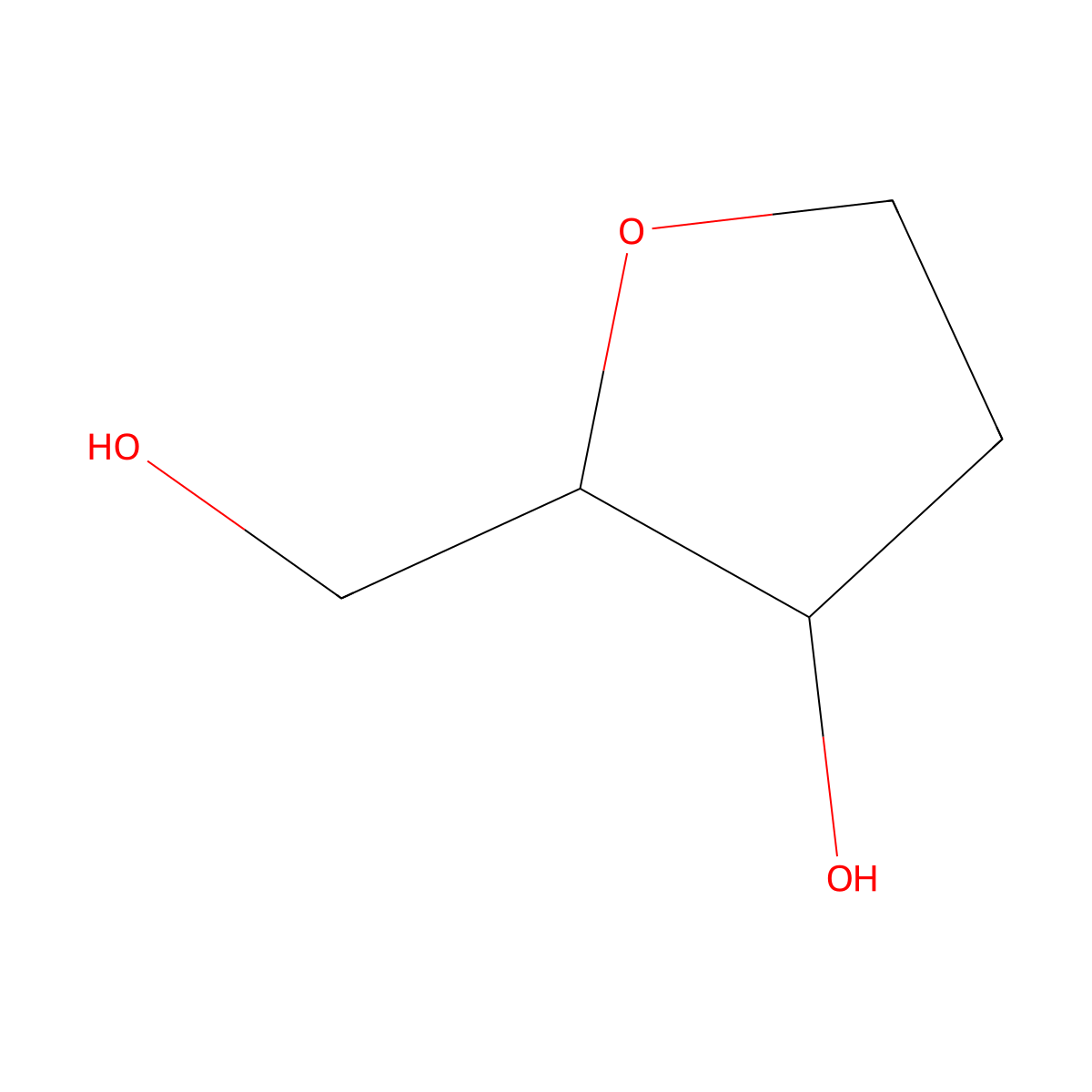 2-(Hydroxymethyl)tetrahydrofuran-3-ol molecular structure, CAS 147921-20-8