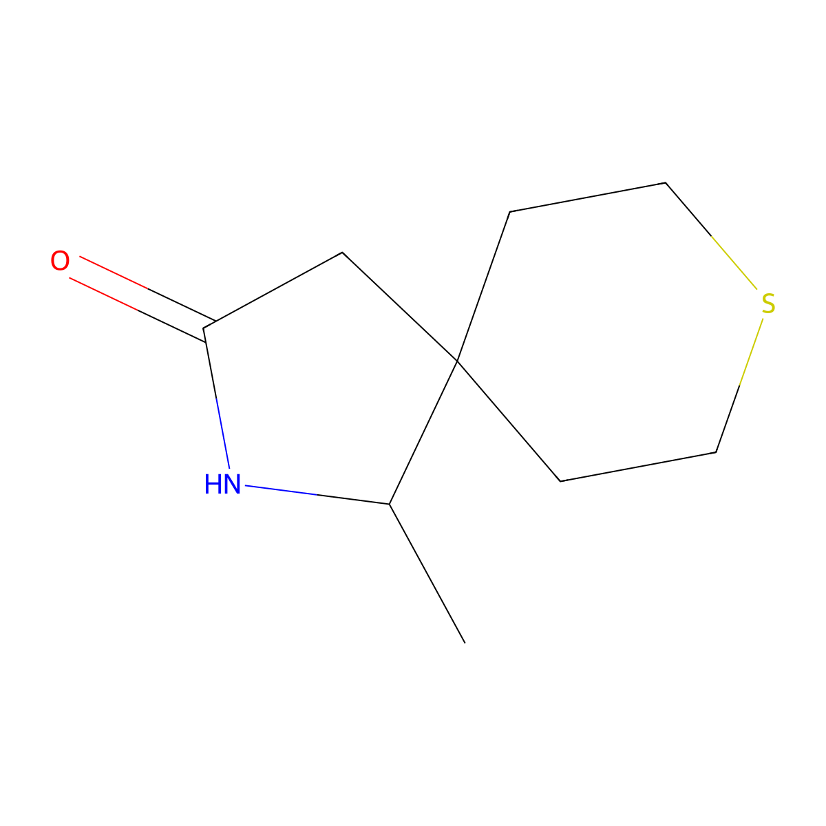 1-Methyl-8-thia-2-azaspiro[4.5]decan-3-one molecular structure, CAS 1479230-68-6
