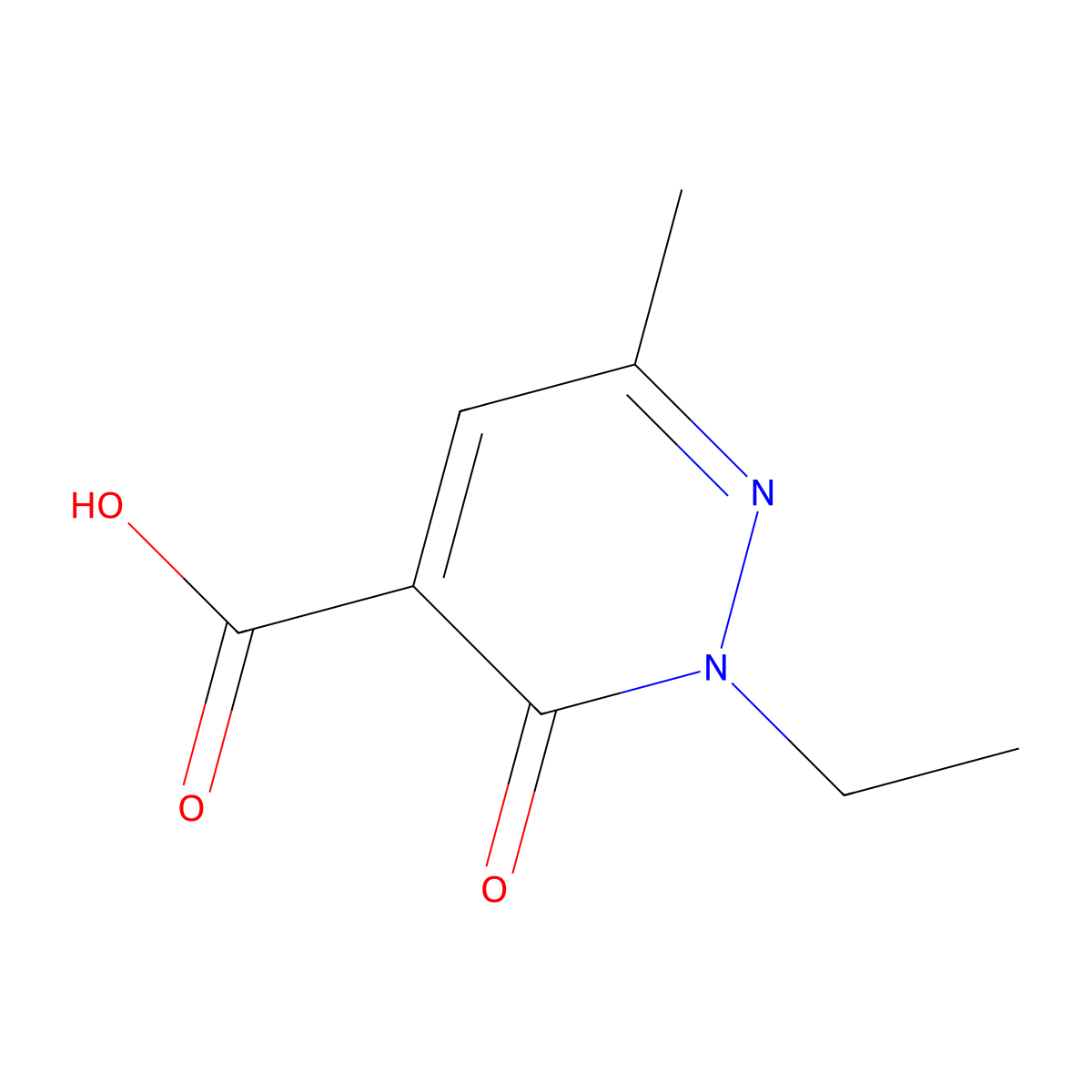 2-Ethyl-6-methyl-3-oxo-2,3-dihydropyridazine-4-carboxylic acid molecular structure, CAS 1479247-40-9