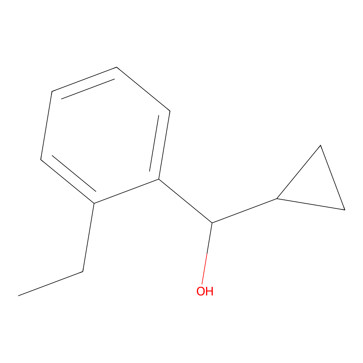 Benzenemethanol, alpha-cyclopropyl-2-ethyl- molecular structure, CAS 1479255-88-3