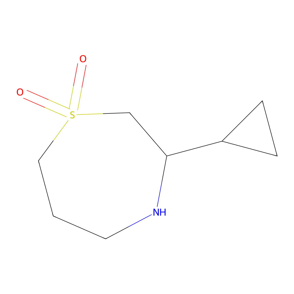 3-Cyclopropyl-1lambda6,4-thiazepane-1,1-dione molecular structure, CAS 1479266-28-8