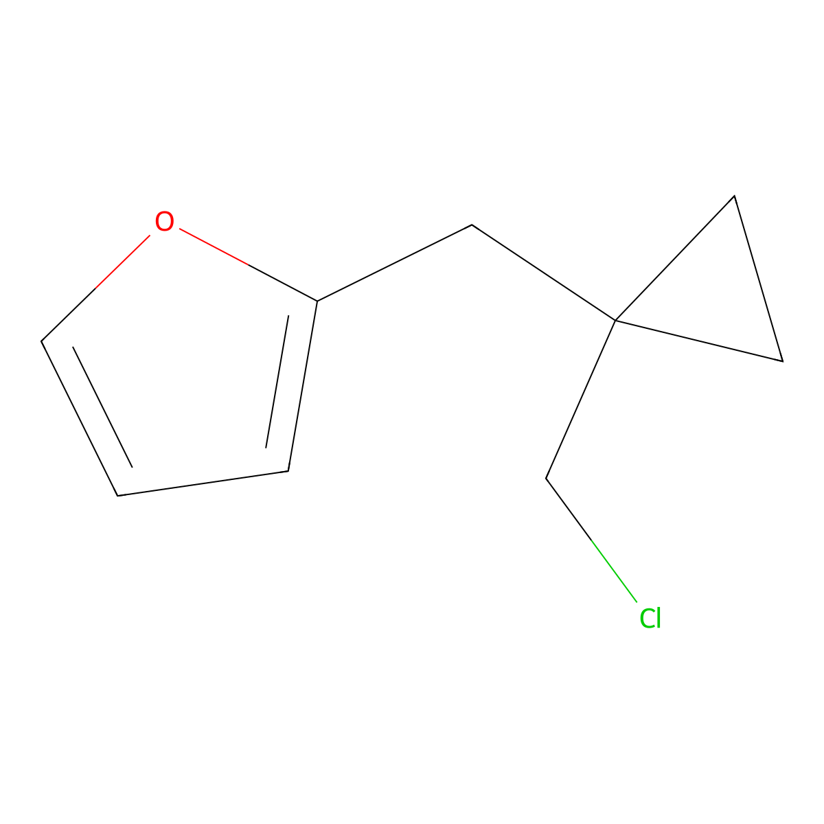 2-((1-(Chloromethyl)cyclopropyl)methyl)furan molecular structure, CAS 1479266-95-9