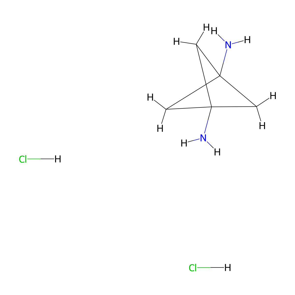 Bicyclo[1.1.1]pentane-1,3-diamine dihydrochloride molecular structure, CAS 147927-61-5