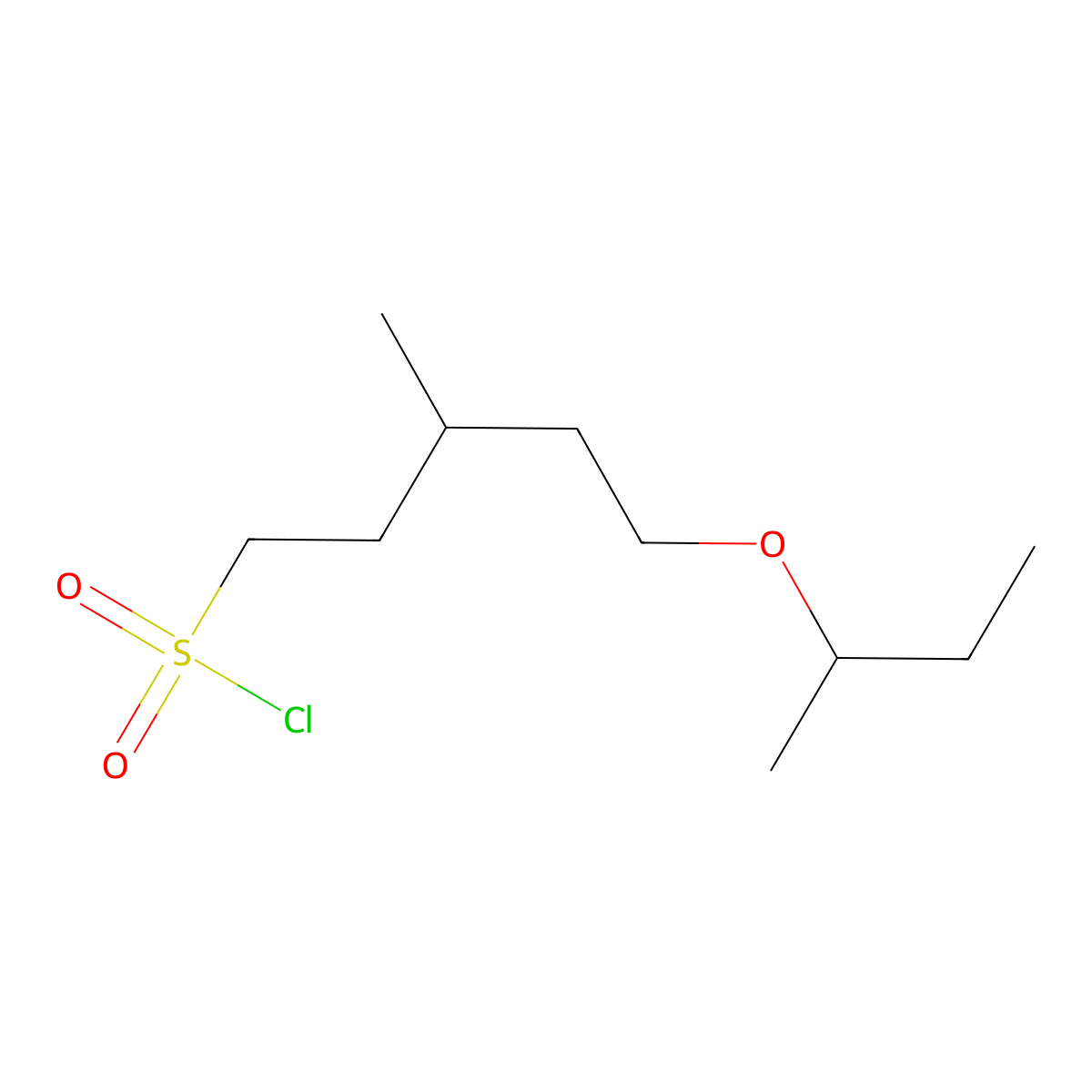 5-(Sec-butoxy)-3-methylpentane-1-sulfonyl chloride molecular structure, CAS 1479270-35-3