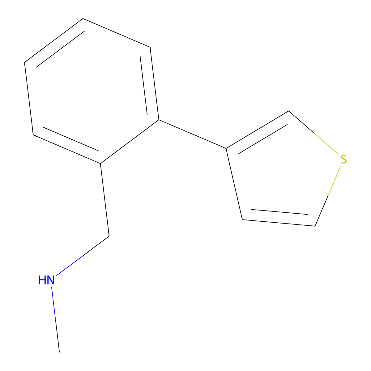 Methyl({[2-(thiophen-3-yl)phenyl]methyl})amine molecular structure, CAS 1479282-88-6
