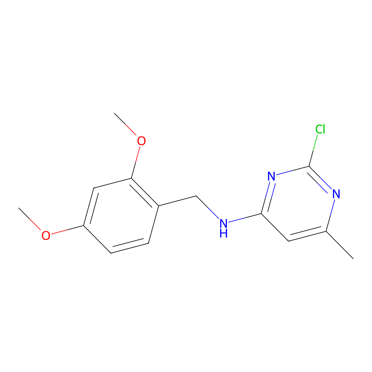 2-Chloro-N-(2,4-dimethoxybenzyl)-6-methylpyrimidin-4-amine molecular structure, CAS 1479289-45-6