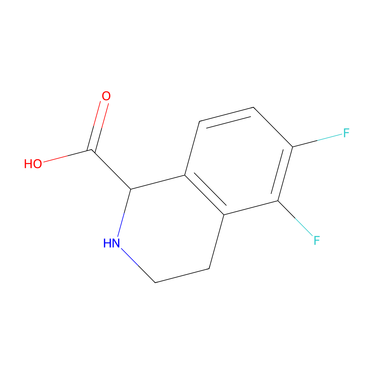 5,6-Difluoro-1,2,3,4-tetrahydroisoquinoline-1-carboxylic acid molecular structure, CAS 1479290-69-1