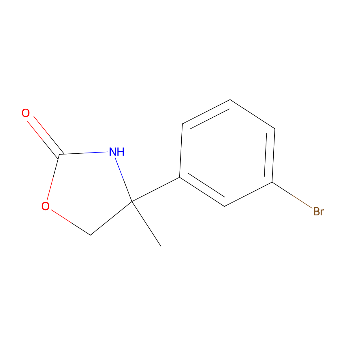 4-(3-Bromophenyl)-4-methyl-1,3-oxazolidin-2-one molecular structure, CAS 1479298-59-3