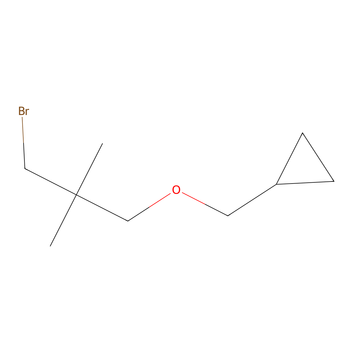 ((3-Bromo-2,2-dimethylpropoxy)methyl)cyclopropane molecular structure, CAS 1479308-46-7