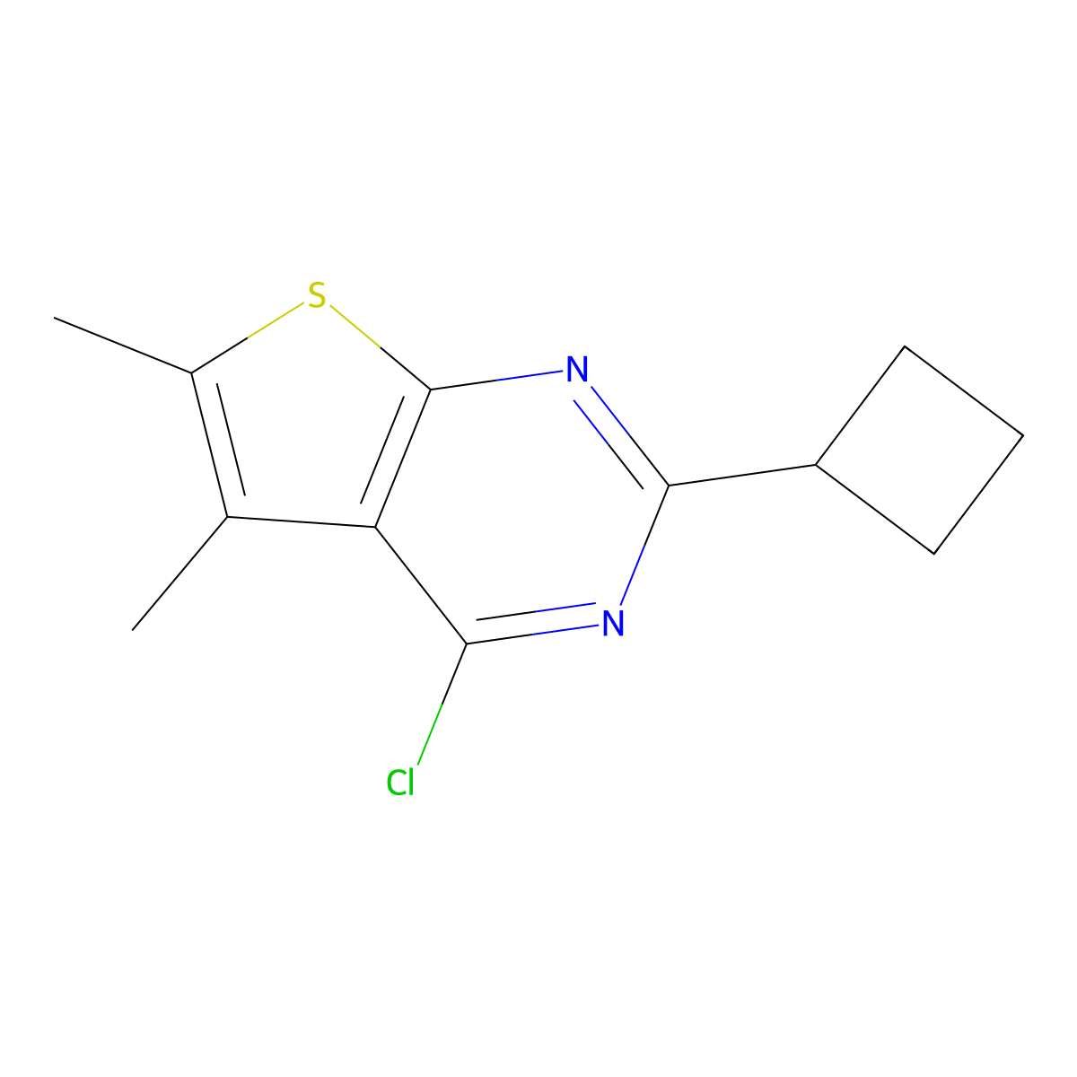 4-Chloro-2-cyclobutyl-5,6-dimethylthieno[2,3-d]pyrimidine molecular structure, CAS 1479314-01-6