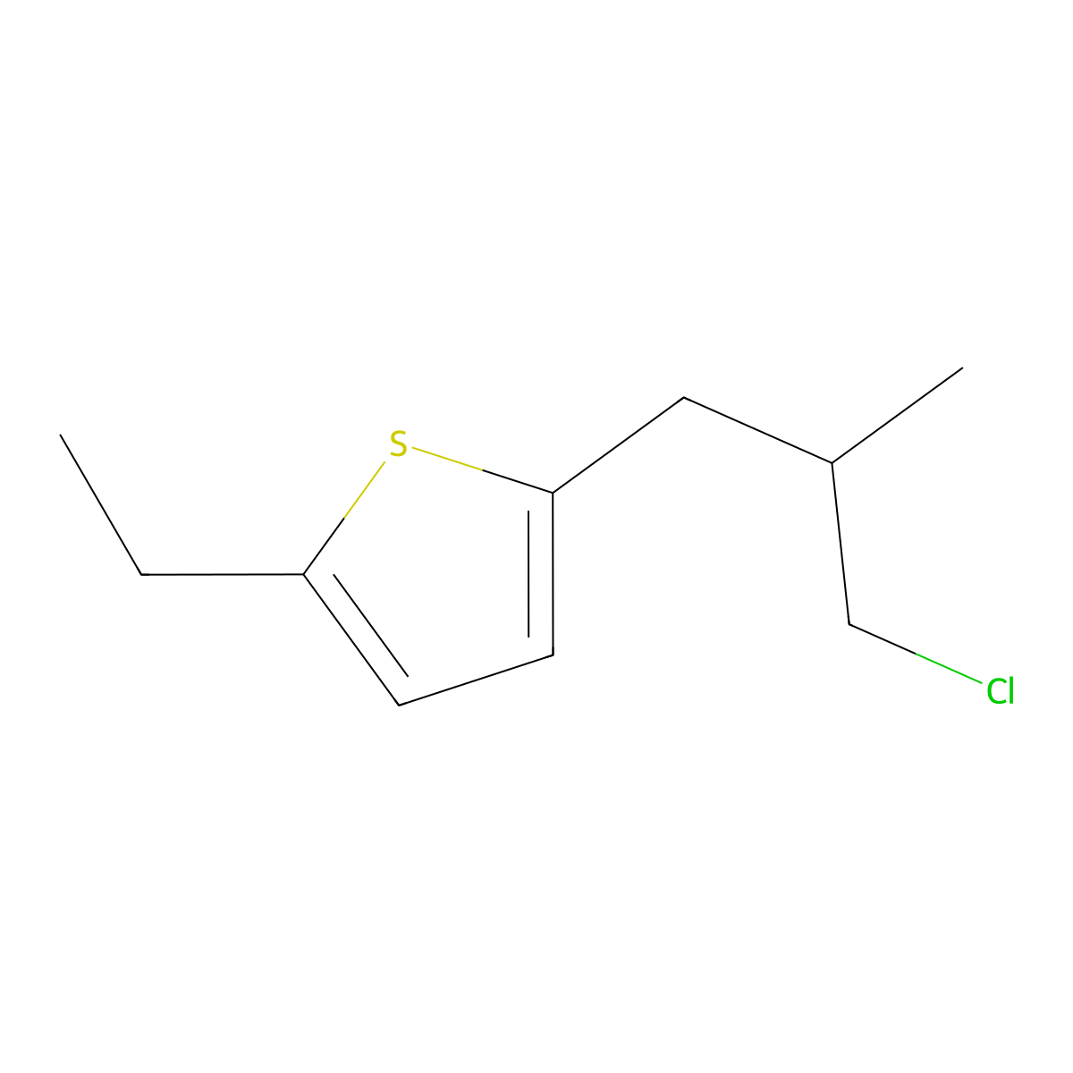 2-(3-Chloro-2-methylpropyl)-5-ethylthiophene molecular structure, CAS 1479323-17-5