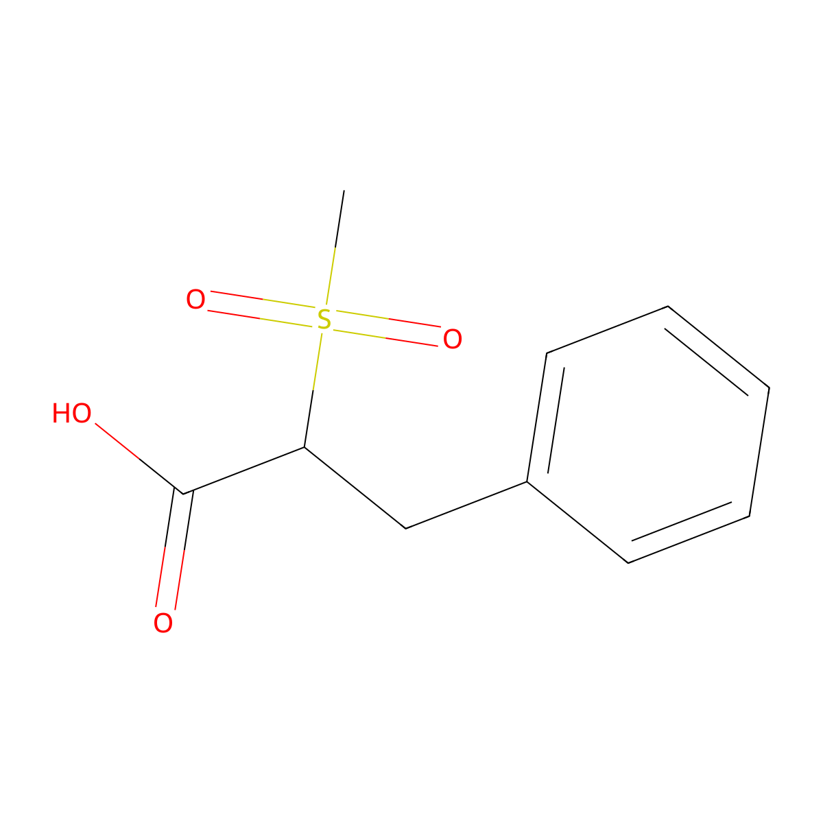 2-Methanesulfonyl-3-phenylpropanoic acid molecular structure, CAS 147933-33-3