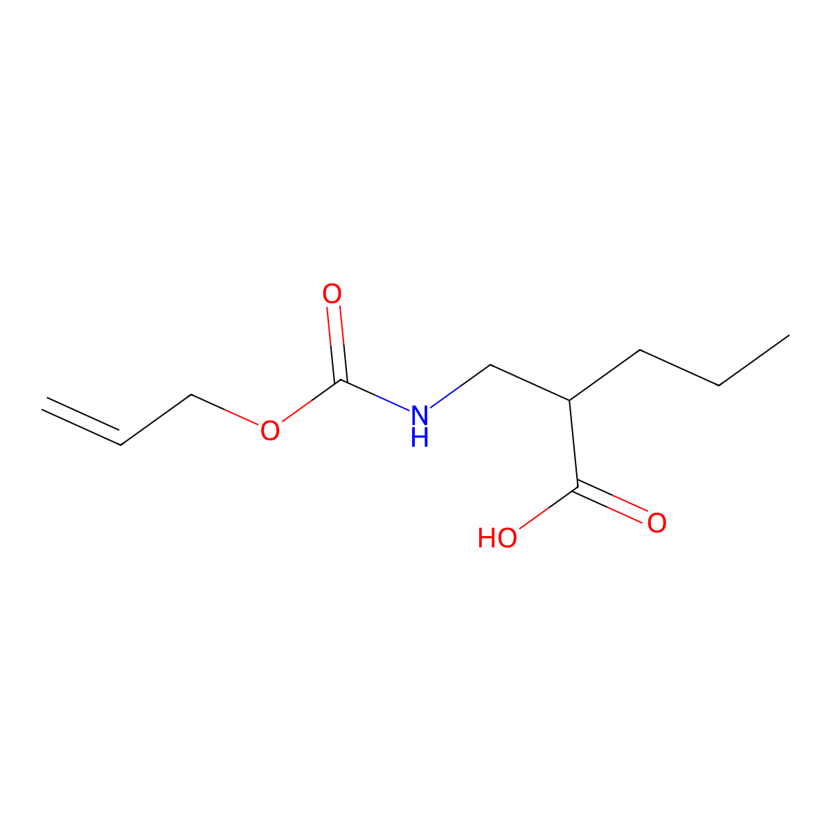 2-({[(Prop-2-en-1-yloxy)carbonyl]amino}methyl)pentanoic acid molecular structure, CAS 1479332-06-3