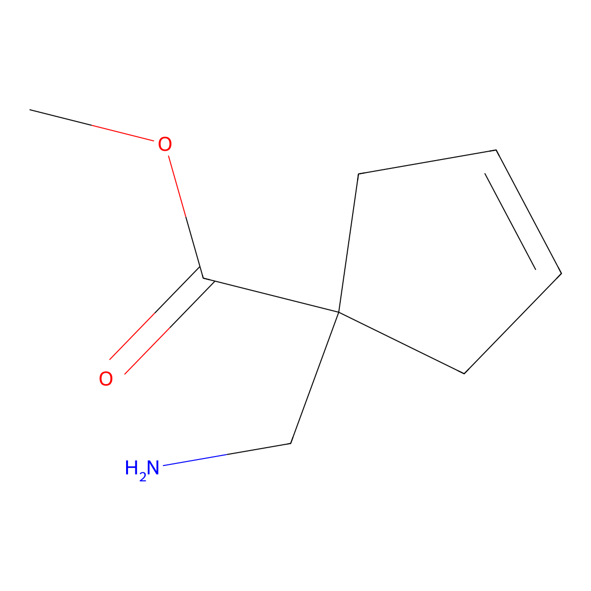 Methyl 1-(aminomethyl)cyclopent-3-ene-1-carboxylate molecular structure, CAS 1479335-31-3