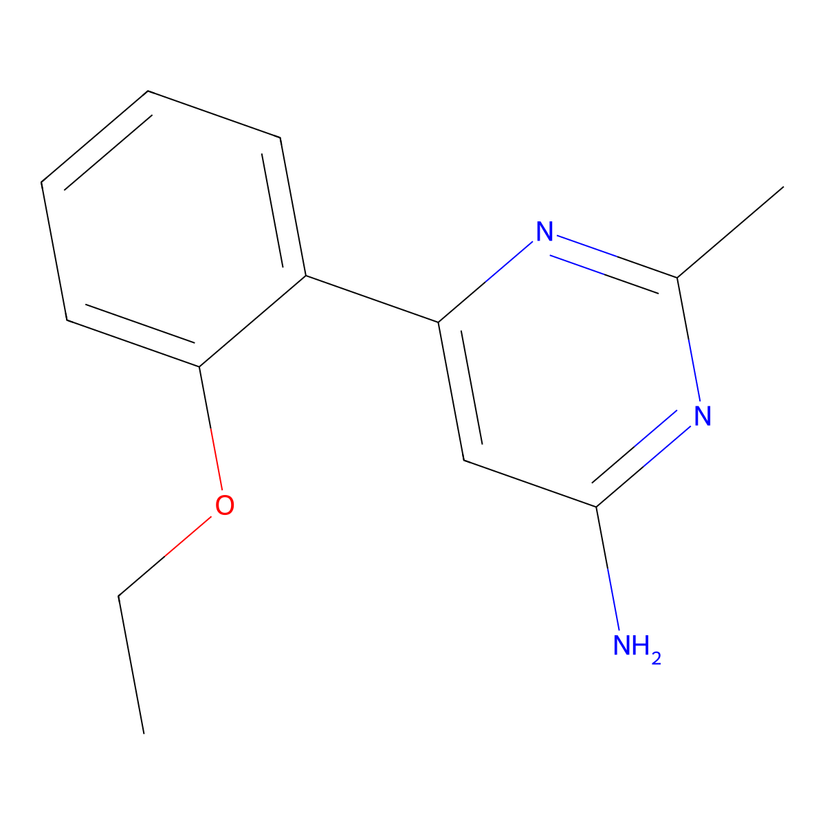 6-(2-Ethoxyphenyl)-2-methylpyrimidin-4-amine molecular structure, CAS 1479346-07-0