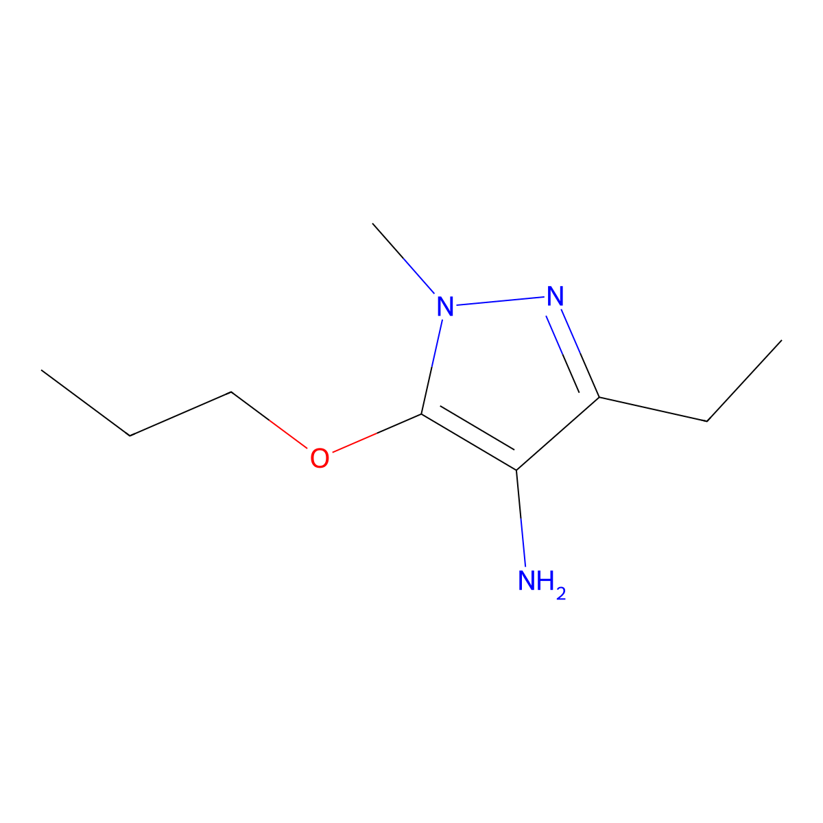 3-Ethyl-1-methyl-5-propoxy-1h-pyrazol-4-amine molecular structure, CAS 1479352-48-1