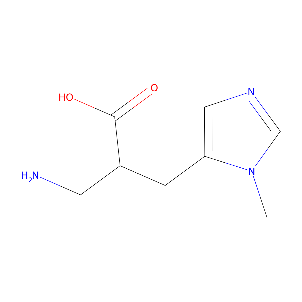 3-amino-2-[(1-methyl-1H-imidazol-5-yl)methyl]propanoic acid molecular structure, CAS 1479354-30-7